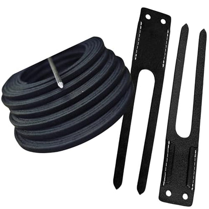 TOFL Baseball Glove Lace Kit | 6 Leather Laces, Lacing Needle, Thumb & Pinky Straps | Heavy Duty Baseball Glove Relacing Kit - color: Black
