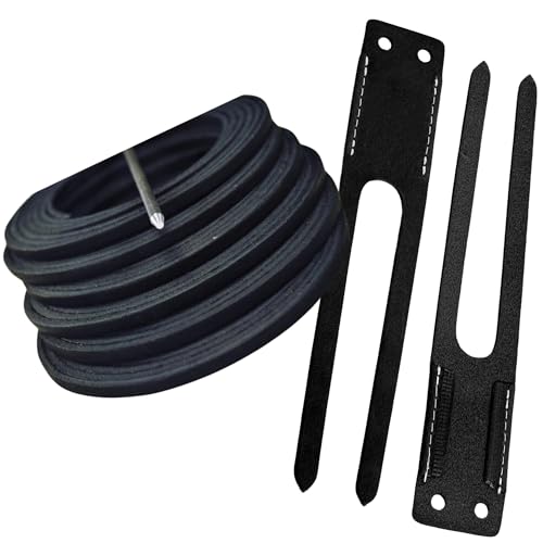 TOFL Baseball Glove Lace Kit | 6 Leather Laces, Lacing Needle, Thumb & Pinky Straps | Heavy Duty Baseball Glove Relacing Kit - color: Black