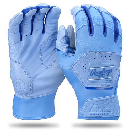 Rawlings | Workhorse Baseball Batting Gloves | Youth Sizes | Multiple Colors - color: Columbia Blue / Royal, size: Youth Small