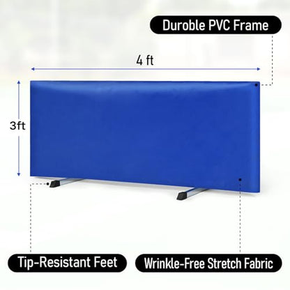 3 Pack Pickleball Ball Barrier - Portable Indoor/Outdoor Court Dividers & Edge Guards, Brandable Court Marking Kit with Non-Slip Design for Pickleball Courts (Blue)