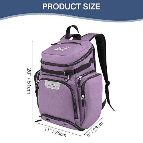 WOLT Basketball Bag Backpack with Separate Ball Compartment and Shoes Pocket, Gym Bags for Men, Large Sports Bag for Basketball, Soccer, Volleyball, Baseball - color: Purple