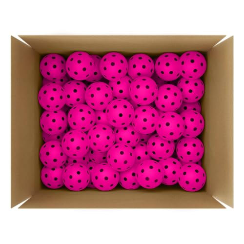 Great Call Athletics | Indoor Pickleballs USA Pickleball Approved Official 26 Hole Balls Sports Tournament Pack Free Mesh Bag - color: Pink, style: 100 Pack
