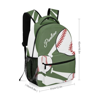 Baseball Sport Forest Personalized School Backpack for Teen Kid-Boy/Girl Primary Daypack Travel Bookbag - color: Option 23