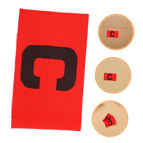 Yardwe Elastic Sports Captain Armbands Durable Drop Team Leader Sleeves for Soccer Rugby Basketball Enhances - color: Red