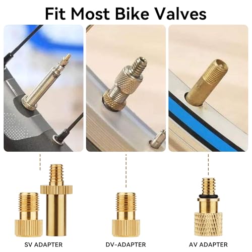 DDJ Bicycle Presta Schrader Valve Adapter, Brass DV AV SV Converter, Air Chuck Quick Connect, Inflation Needle, Air Pump Needle Set Suitable for All Bicycles, Sports Balls and Inflatable Equipment - size: 21-Piece
