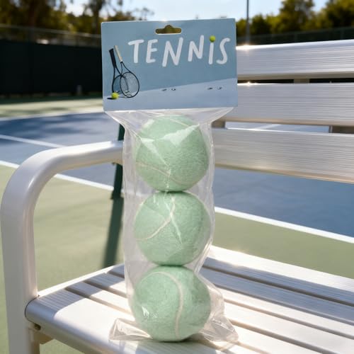 Tennis Balls 3 Pack with Standard Elasticity, Daily Training and Practice Tennis Balls, Pink, Green, Yellow