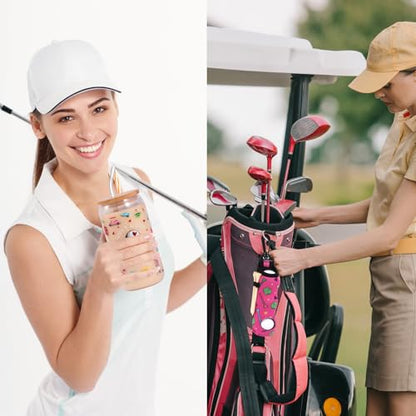 SAIWEILAI ONLINE 12 Pieces Golf Gifts for Women Golfers Christmas Gifts Set with Funny Golfing Can Glass Socks Towel Makeup Bag Hat Clip Bag Ball and Tee Holder - style: Women