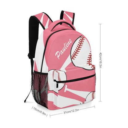 Baseball Sport Flamigo Personalized School Backpack for Teen Kid-Boy/Girl Primary Daypack Travel Bookbag - color: Option 22