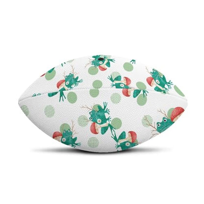 SYtrade Recreational Football Game Footballs PU Composite Leather Footballs for Training Indoor Outdoor - color: Frog Mushroom Green Dots