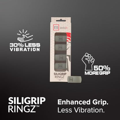 Siligrip Ringz Racket, Non-Slip Silicone Pickleball Paddle Grip Bands, Vibration Dampening Overgrip Alternative for Pickleball, Padel, Tennis, Badminton & Squash, 4 Pack - color: Gray