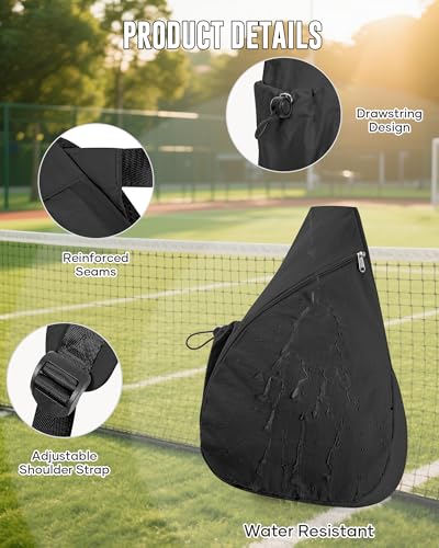 Pickleball Bag,Pickleball Bags for Women Men,Gym Bag,Protable Sling Backpack Fits 2 Paddles - color: B-Black