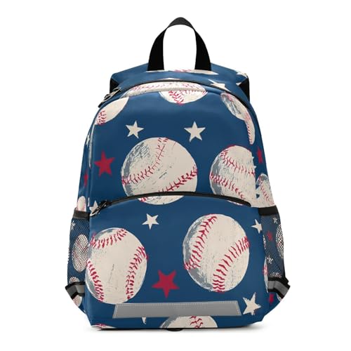 ALAZA Baseball Pattern School Backpack Bookbag Safety Harness Leash with Chest Strap for Boys Girls