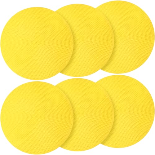 6 Pcs Poly Spots Markers Sports Training for Gym Floor Soccer Basketball Speed Agility Training Field Marking Equipment - color: Yellow, size: 8 Inch