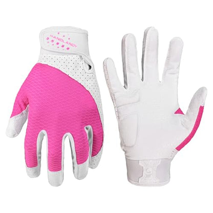 HANDLANDY Baseball Batting Gloves for Adult Youth, Grip Breathable Softball Batting Gloves Fit Men Kids Boys Girls - color: Pink-Kids, size: Kids X-Small