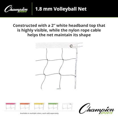 Champion SportsVolleyball Nets - color: Neon White, size: 32 x 3-Feet