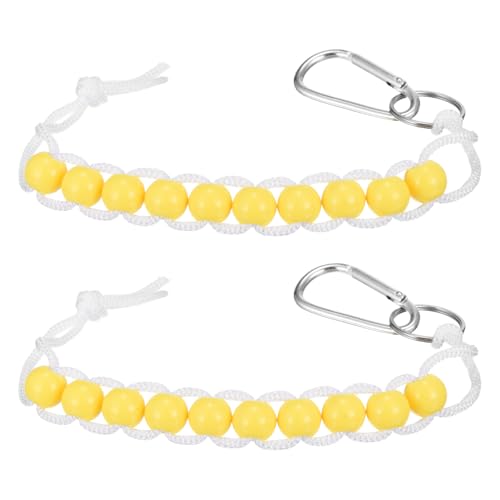 Golf Beads Counter, Golf Ball Beads Bracelet Count Stroke Score Acrylic Sports Keeper Putting with Hook for Golfer - color: Yellow