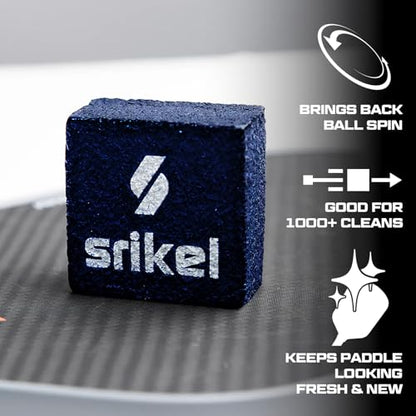 Pickleball – Paddle Cleaner Eraser with Carrying Storage Case, Premium Carbon Fiber Pickle Ball Racket Cleaner, Fast & Easy Rubber Eraser Removes Ball Residue, Dirt & Scratches - color: Navy Blue