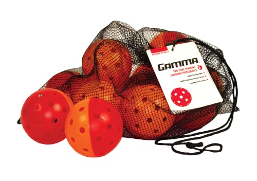 Gamma Two-Tone Outdoor Training Pickleballs, Red/Orange, Yellow/Red, Green/Purple, Practice, High Visibility, Consistent Bounce, Durable, Spin, Tournament Training, 3 Pack, 6 Pack,12 Pack - color: Orange/Red, size: 12 Pack