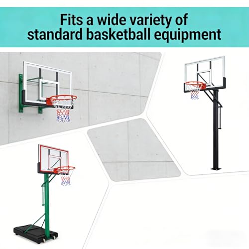 18 Inch Basketball Rim Replacement with Net, Universal Basketball Hoop Rim with Mounting Straps, Indoor Outdoor Basketball Rim for Most Backboard, Tree-Mountable Basketball Hoop Replacement