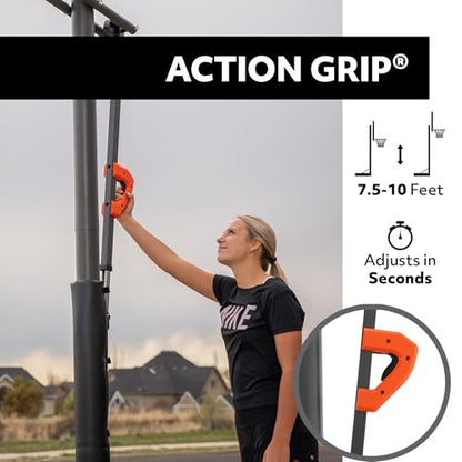 Lifetime 1084 Height Adjustable In Ground Basketball System, 50 Inch Shatterproof Backboard