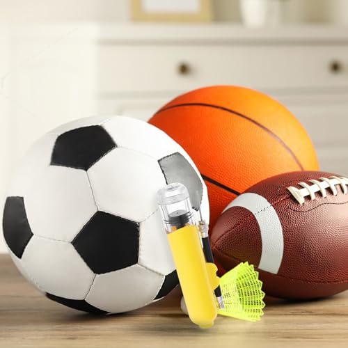 Mini Sports Ball Pump with Needle, Hand Air Pump for Basketball, Soccer, Volleyball, Portable Inflator for Swim Rings, Yellow