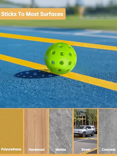 Pickleball Court Marking Kit, 2" x 263 ft Lengthened Pickleball Court Tape 5PCS Set Makes Full Size Outdoor Court Tape for Temporary Court Lines No Residue Easy Installation