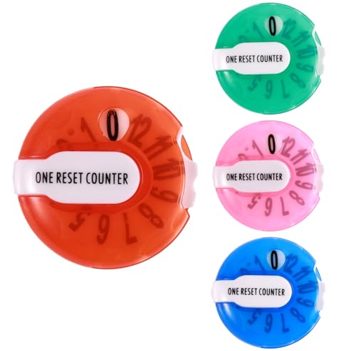 4pcs Golf Score Counter, Mini Clip-On Stroke Trackers Multicolor Score Keeper Clicker Counter with One-Touch Reset Portable Golf Accessories for Women Men Easy Scoring