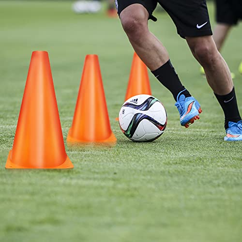 Cones Sports 9 Inch, 15 Pack Training Cones for Soccer Practice, Agility Field Cone Set for Drills Football Basketball, Plastic Cones for Outdoor Indoor Games