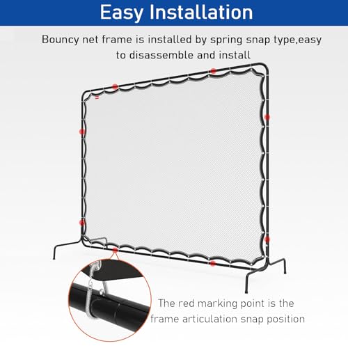 Tennis Rebounder Net, Tennis Net, 9.5 x 7Ft Rebound Practice Wall for Tennis Racquet Sports Ball Pickleball, Tennis Backboard Net for Tennis Court Backyard Outdoor Training
