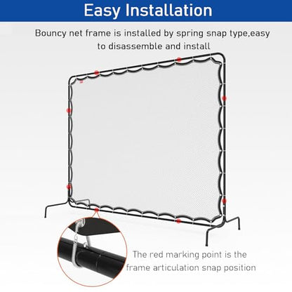 Tennis Rebounder Net, Tennis Net, 9.5 x 7Ft Rebound Practice Wall for Tennis Racquet Sports Ball Pickleball, Tennis Backboard Net for Tennis Court Backyard Outdoor Training