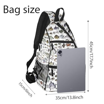 Pickleball Bag Sea Fish Pickle Ball Backpack for Women Men Premium Lightweight Crossbody Sling Bag Sports Backpack for Pickleball Paddle Tennis - color: Sea Fish