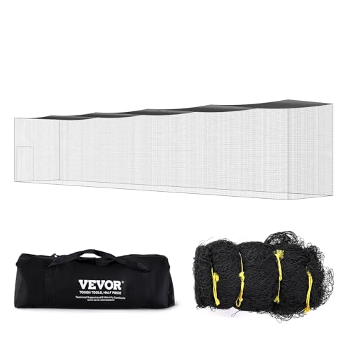VEVOR Baseball Batting Cage,Professional Softball Baseball Batting Hitting Training Net,Heavy Duty Enclosed PE Practice Portable Pitching Cage Net with Door&Carry Bag,for Backyard,Field,Indoor&Outdoor