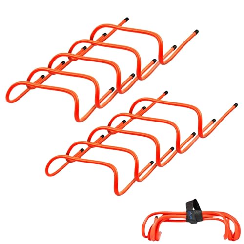 Yes4All Agility Speed Training Agility Hurdles for Athletes - 5 Pack - Speed and Agility Training Equipment for Soccer Basketball Football Hurdle Training - color: B. Set 10 Hurdles Neon Orange