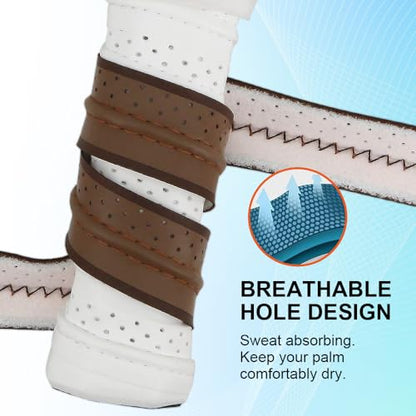 Pickleball Grip Tape 3pcs Overgrip Pickleball Paddle Grip Tape with Raised Ridge Replacement Grip Wrap Accessory for Pickleball Paddle Handle - color: Brown blue and green