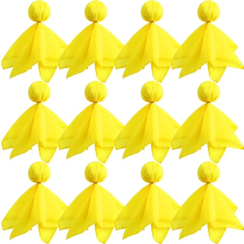 Gejoy 12 Pcs Football Penalty Flag Set - Tossing Flags for Sports Fans, Referees, Parties(Yellow)