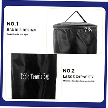 Kisangel Table Tennis Bag Portable Storage Pouch with Zipper and Handle Large Capacity Table Tennis Ball Holder for Training Home and Outdoor Use