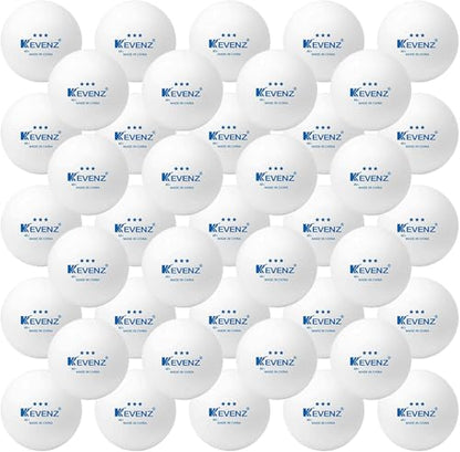KEVENZ 3 Star Ping Pong Balls, 40+mm Advanced Table Tennis Ball, Bulk Outdoor Ping Pong Balls (Orange, White) - color: White, 120-Pack