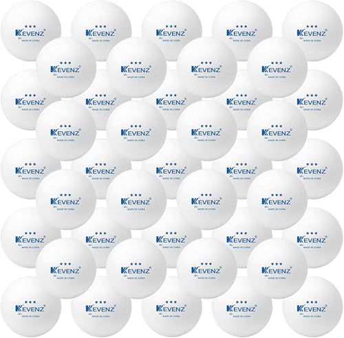 KEVENZ 3 Star Ping Pong Balls, 40+mm Advanced Table Tennis Ball, Bulk Outdoor Ping Pong Balls (Orange, White) - color: White, 120-Pack