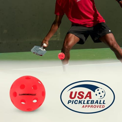 Cannonballz - Indoor Pickleball Balls Multi-Pack – 26 Hole Fluorescent Ember Pickleball Balls, USAPA Approved Indoor Pickleballs for Training, Practice & Tournament Performance - size: 300 Pack