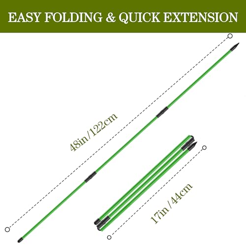 Seticek Golf Alignment Sticks 2 Pack,Upgraded 48" Collapsible Alignment Stick Golf Training Aid for Aiming, Putting, Swing Trainer, Golf Training Sticks with Clear Tube Case - color: Green, style: 2 Pack