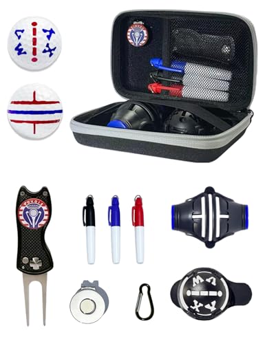 Golf Practical kit, Novice Golfer kit,Great Golf Accessory kit-Alignment Marking Tool,Divot Tool to Quickly get into Golf Training;Ball Marker,Multi Pattern, Fun to Increase Passion for Golf
