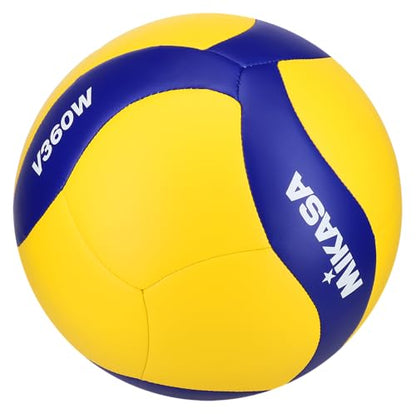 Mikasa Indoor Volleyball V360W Soft Material and for Practice (Blue/Yellow)