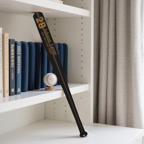 Personalized Mini Baseball Bat 18" Custom Engraved Wood Bats for Tee Balls Customized Name Number Text for Little League,Training Games, Softball Team, Coach - 8 Colors
