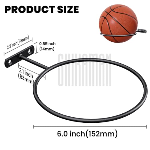 Ball Holder Wall Mount Bulk,Basketball Football Stand Ball Storage - size: 9 Pack