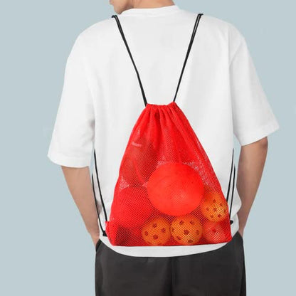 GSE Games & Sports Expert 19"x15" Red Mesh Backpack Bag. Mesh Drawstring Sports Equipment Sackpack for Gym Gear, Swimming, Toys, Baseballs/Softballs, Pickleballs - color: Red, style: 19"x15" Backpack(1-pack)