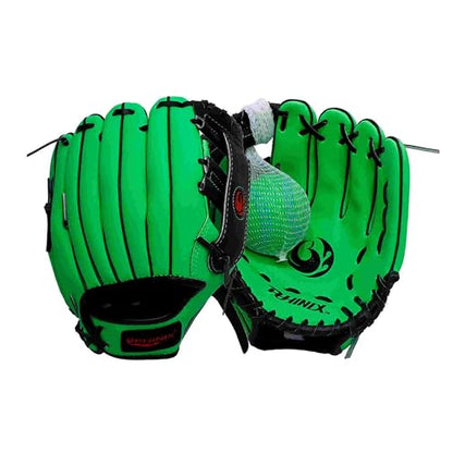 PHINIX Baseball Glove Tee Ball Mitts with Soft Ball for Kids Play & Training 8.5"-10" - color: Green, size: 9"Right Hand Throw