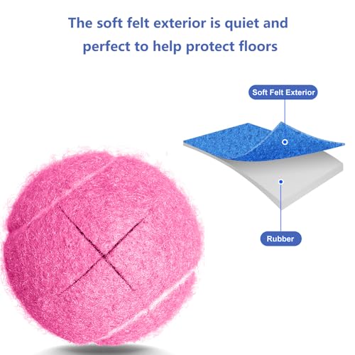Tennis Balls for Walkers, Pre Cut Walker Glide Balls for Chairs, Desks, Furniture Legs and Floor Protection, Heavy Duty Long Lasting Felt Pad Glide Coverings - color: Pink-4PCS