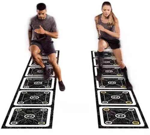 Rubber Agility Ladder 8.8 Ft Non-Slip Speed Agility Training Ladder for Soccer Footwork Training，Flat Agility Ladder for Children's Physical Training Equipment - color: 12 ft