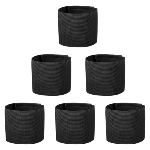 Captain Armbands, Adjustable Leader Arm Bands for Soccer Elastic Team Sport Arm Band-Fitting for Football/Volleyball/Rugby - color: Black