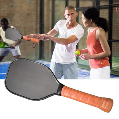 Sweet Spots Shot Paddle Swing Training Pickleballs Trainer Practice with Long Handle - color: brown handle